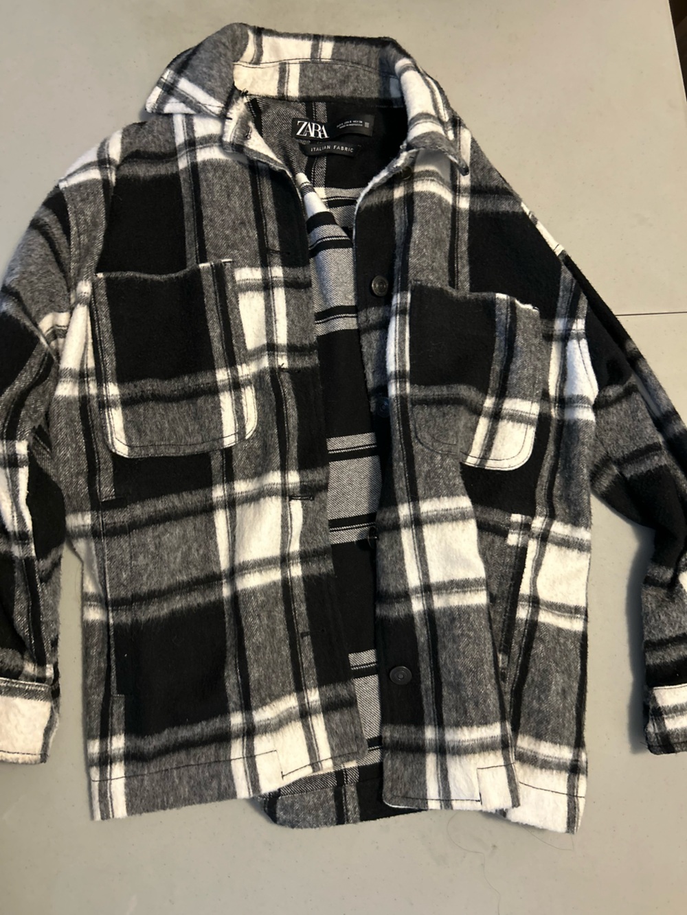 Zara Black and White Plaid Shaket